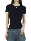 Bumpy Contrast Re-Edition Short Sleeve T-Shirt Black - COURREGES - BALAAN 2