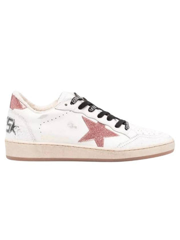 Ball Star Leather Low Top Sneakers Peach White - GOLDEN GOOSE - BALAAN 1