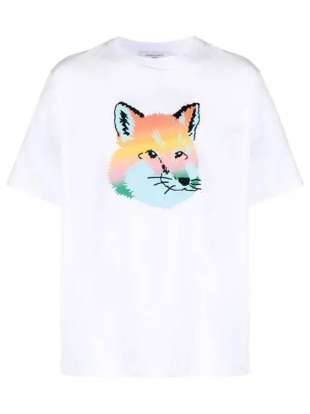 Vibrant Fox head Easy Short Sleeve T-Shirt White - MAISON KITSUNE - BALAAN 2