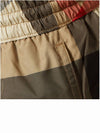 ExaGGerated Check Drawcord Swim Shorts Archive Beige - BURBERRY - BALAAN 8