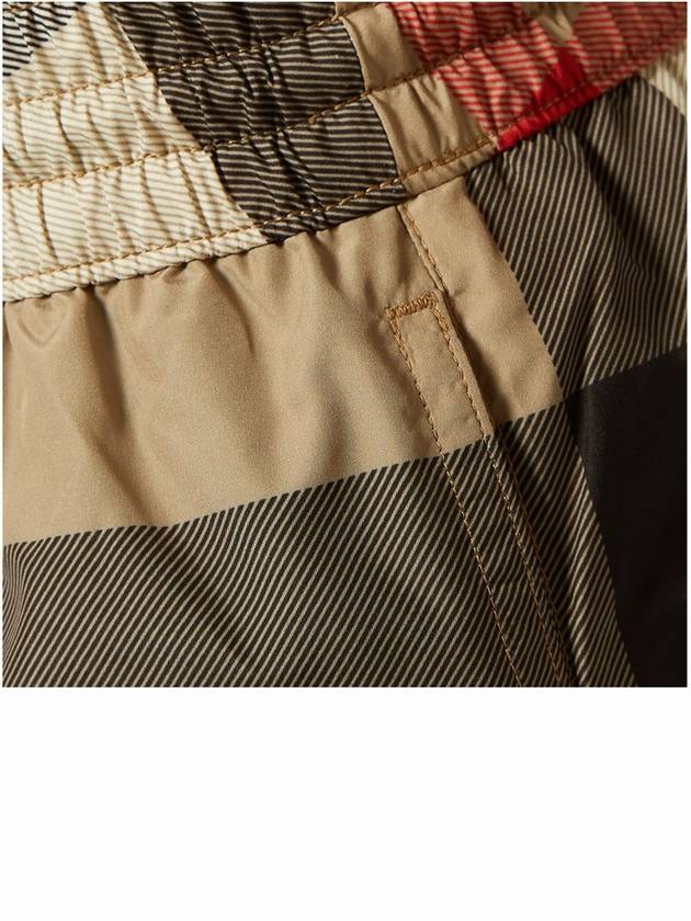 ExaGGerated Check Drawcord Swim Shorts Archive Beige - BURBERRY - BALAAN 8