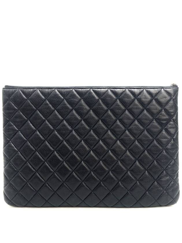 Classic Caviar Silver Clutch Large - CHANEL - BALAAN 5