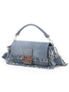 Women's Baguette Denim Shoulder Bag Blue - FENDI - BALAAN 2