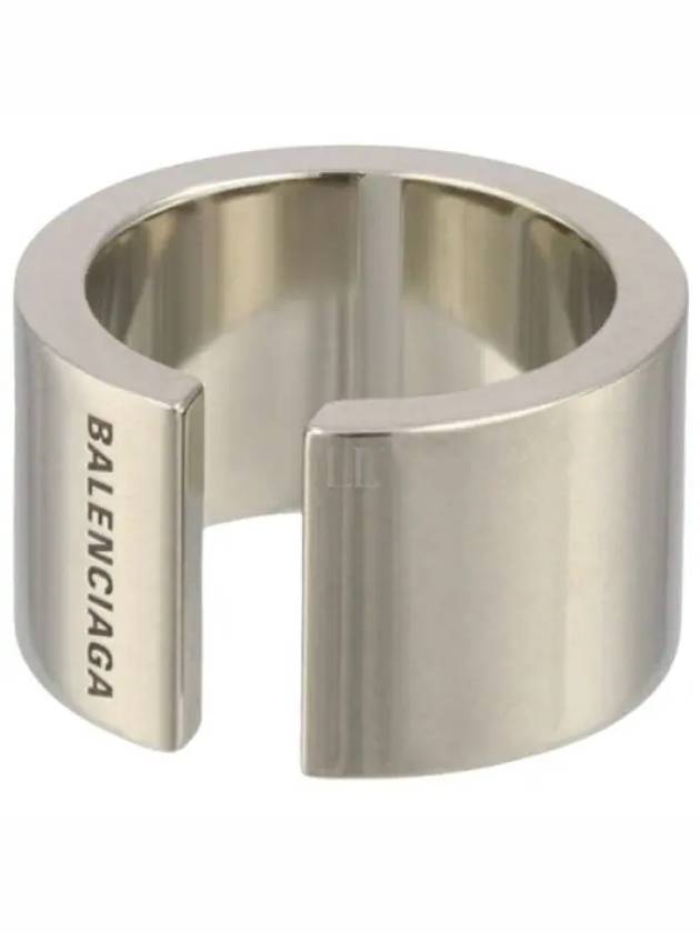 Women's Garage Engraved Logo Ring Silver - BALENCIAGA - BALAAN 2