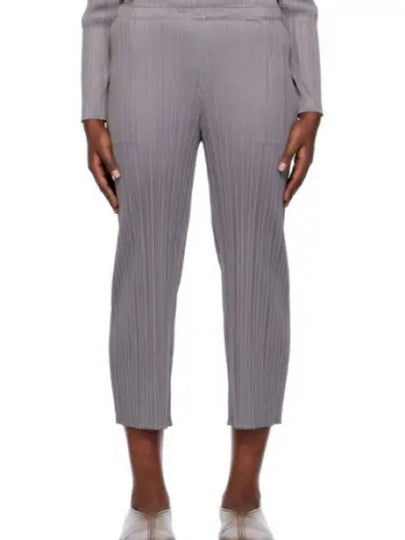 Pleated Basic Crop Pants Grey - ISSEY MIYAKE - BALAAN 2