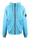 Wappen Patch Hooded Zip Up Light Blue - STONE ISLAND - BALAAN 1