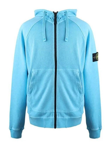 Wappen Patch Hooded Zip Up Light Blue - STONE ISLAND - BALAAN 1