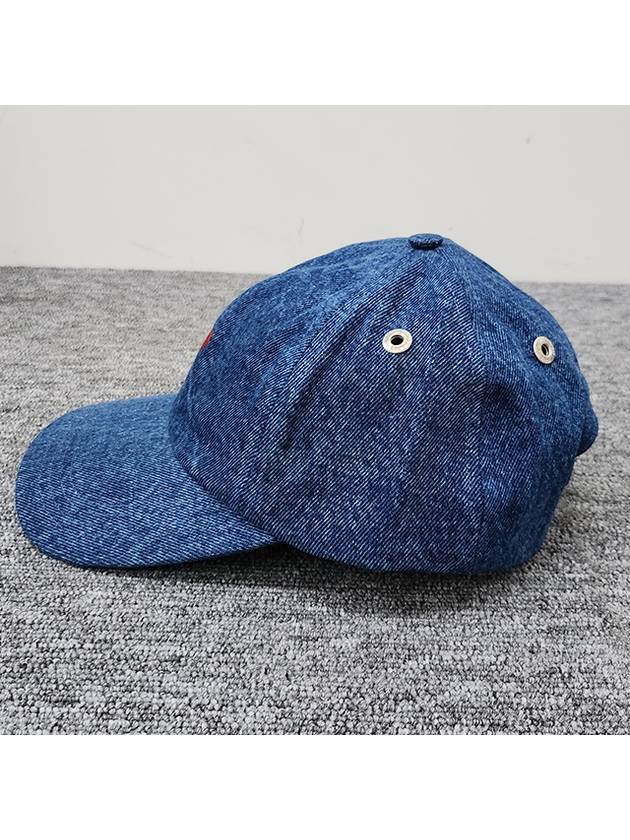 Denim Heart Logo Ball Cap Navy - AMI - BALAAN 6