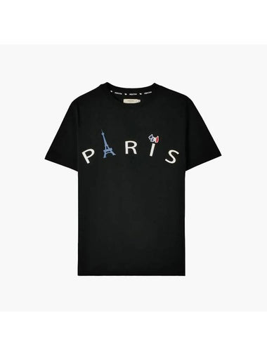 50Th Anniversary Eiffel Tower Paris Short Sleeve T-Shirt Black - AGATHA APPAREL - BALAAN 1