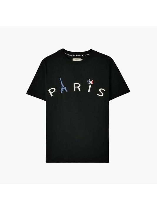 50Th Anniversary Eiffel Tower Paris Short Sleeve T-Shirt Black - AGATHA APPAREL - BALAAN 2