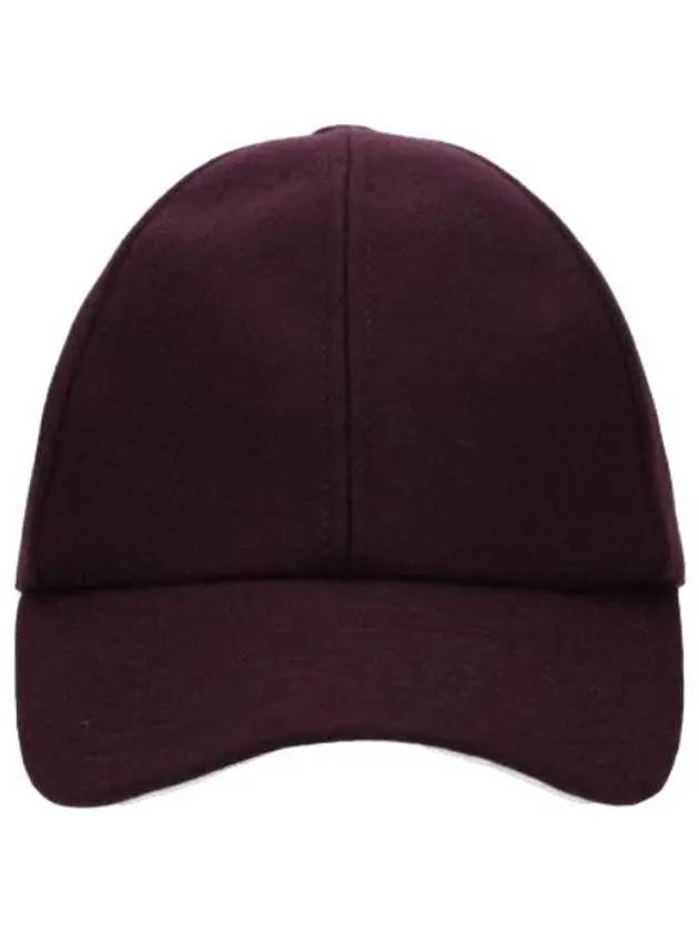 Courr ges logo patch wool baseball cap burgundy hat - COURREGES - BALAAN 1