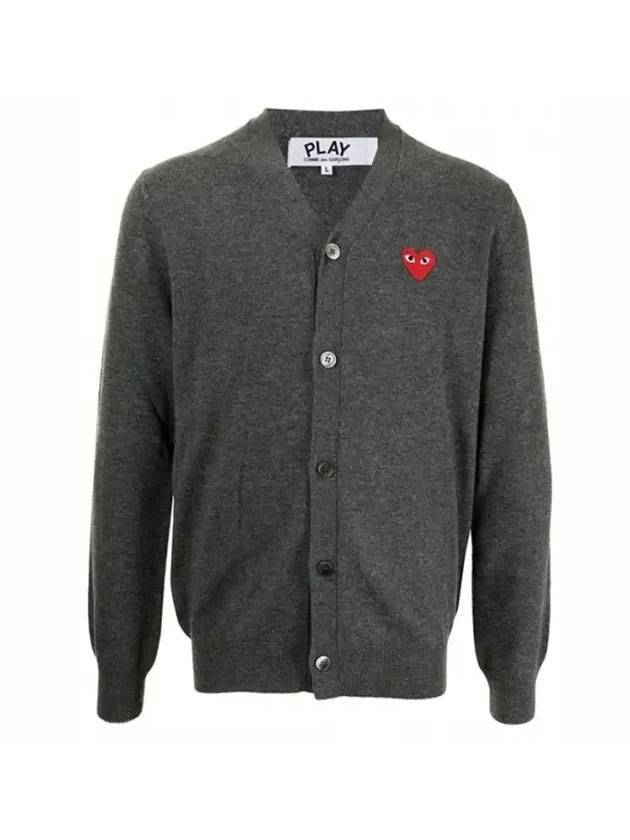 Red Heart Cardigan Dark Grey P1 AZ N008 3 - COMME DES GARCONS - BALAAN 1