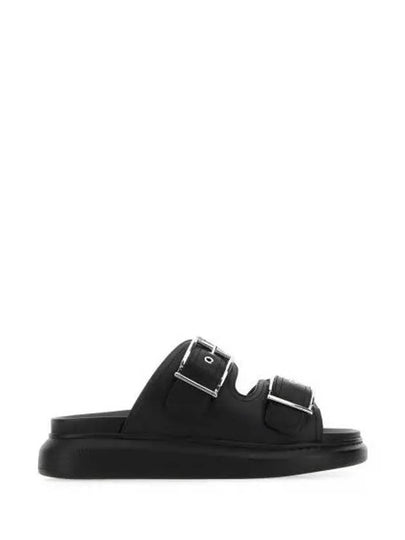 Double Buckle Strap Slippers Black - ALEXANDER MCQUEEN - BALAAN 2