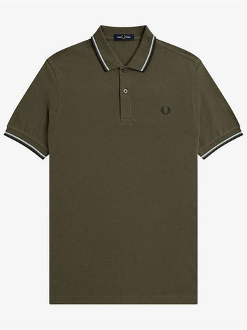 [Fred Perry] Twin Tipped Fred Perry Shirt - Uni Grn/Lt Ice/Night Grn - FRED PERRY - BALAAN 1