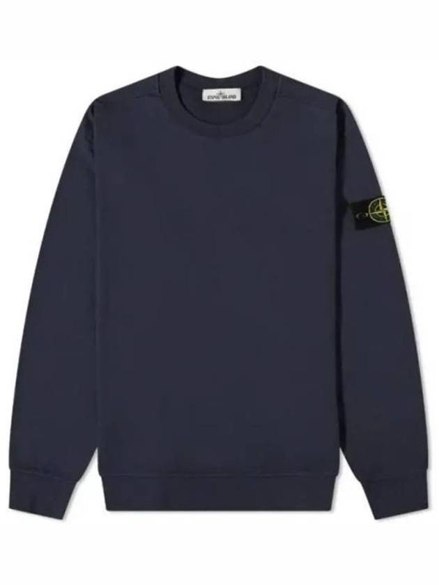 Men's Wappen Patch Crew Neck Sweatshirt Navy - STONE ISLAND - BALAAN 2