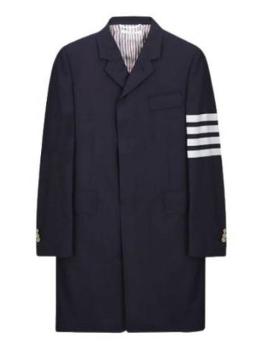 Coat 4 bar stripe high armhole plain weaving wool chesterfield - THOM BROWNE - BALAAN 1