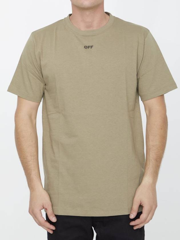 men's logo embroidery short-sleeved t-shirt beige - OFF WHITE - BALAAN 2