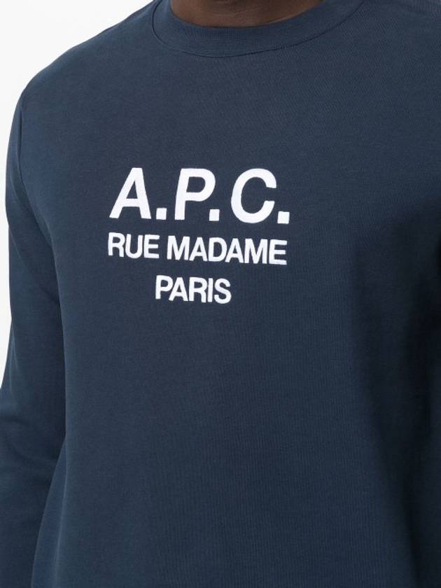 Rufus Embroidery Logo Sweatshirt Navy - A.P.C. - BALAAN 6