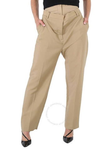 Burberry Runway Ladies Beige Trousers With Double Waist, Brand Size 4 (US Size 2) - BURBERRY - BALAAN 1