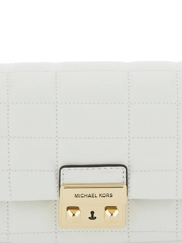 Tribeca' White Quilted Crossbody Bag With Chain-Link Shoulder Strap And Logo Plaque On The Front In Leather Woman - MICHAEL KORS - BALAAN 3