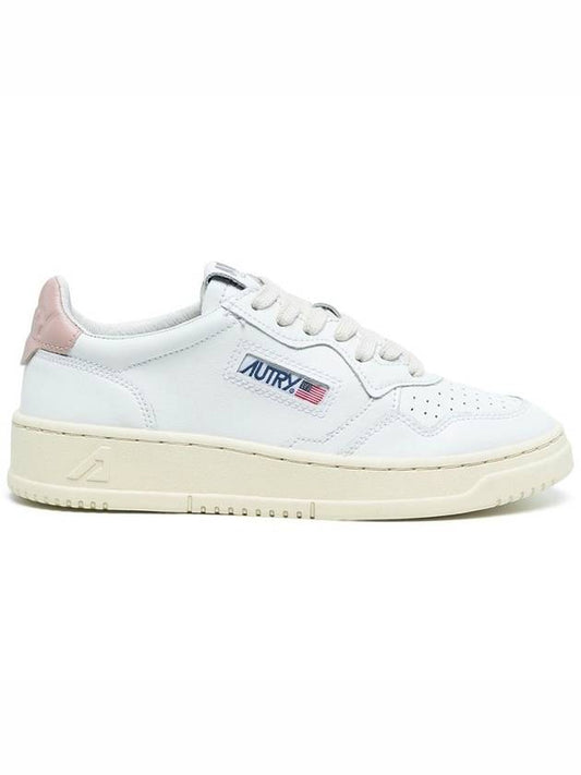 Medalist Pink Tab Leather Low Top Sneakers White - AUTRY - BALAAN.