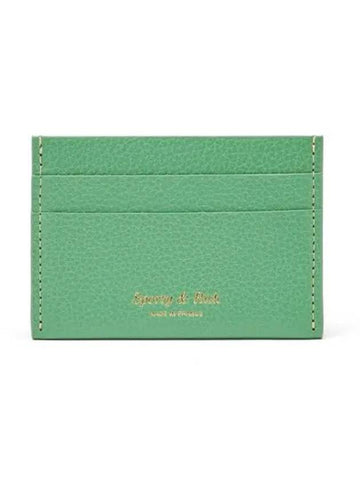 Logo Stamp Grained Leather Card Holder Green - SPORTY & RICH - BALAAN 1