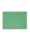 Logo Stamp Grained Leather Card Holder Green - SPORTY & RICH - BALAAN 3