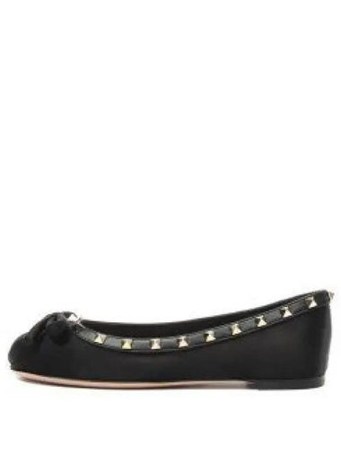 Rockstud Patent Leather Ballerina Black - VALENTINO - BALAAN 1