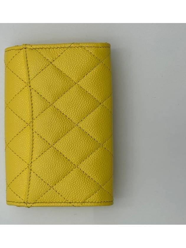 Classic Gold Hardware Grained Calfskin Card Wallet Yellow - CHANEL - BALAAN 8