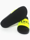 Men's Logo Paris Flat Slippers Neon Yellow - GIVENCHY - BALAAN.