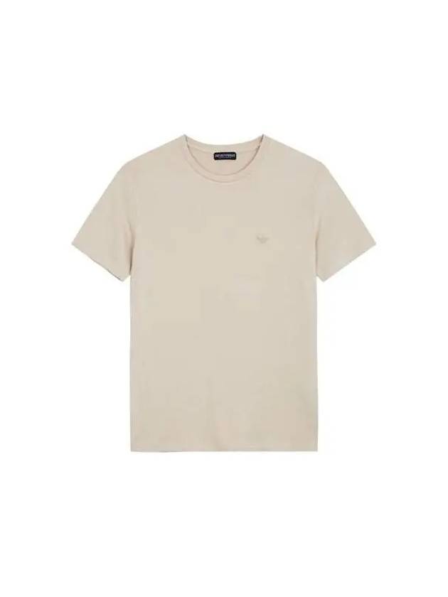 UNDERWEAR Men s Embroidered Logo Viscose Lounge T Shirt Beige 270072 - EMPORIO ARMANI - BALAAN 1