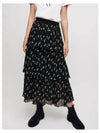 Bow Print Pleated Skirt Black - MAJE - BALAAN 3