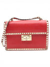 Women s Valentino QW2B0C45KTQ Red Leather Garavani Rockstud Two Way Bag gt 2WAY Gangbuk used luxury goods - VALENTINO - BALAAN 1