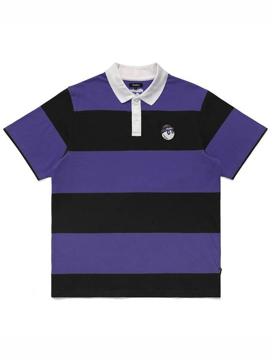 Wiz Collection Wizard Stripe Short Sleeve T-Shirt PURPLE M3313LTS02PUR - MALBON GOLF - BALAAN 2