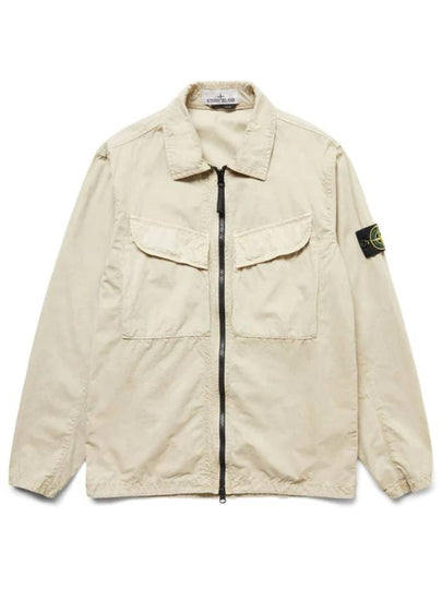 Wappen Patch Old Effect Zip-Up Jacket Beige - STONE ISLAND - BALAAN 2