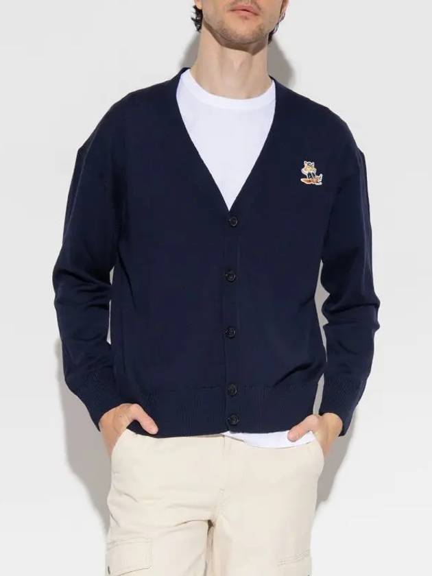 Dressed Fox Patch Relaxed Cardigan Navy - MAISON KITSUNE - BALAAN 2