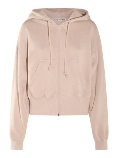 Embroidered Logo Zip-Up Hoodie Beige - ACNE STUDIOS - BALAAN 2