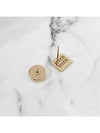 Logo Square Metal Earrings Gold - MIU MIU - BALAAN 9