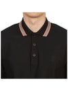 Striped Cotton Polo Shirt Black - BURBERRY - BALAAN 6