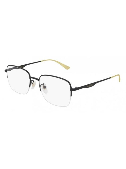 Eyewear Square Half Rimless Metal Glasses Black - GUCCI - BALAAN.