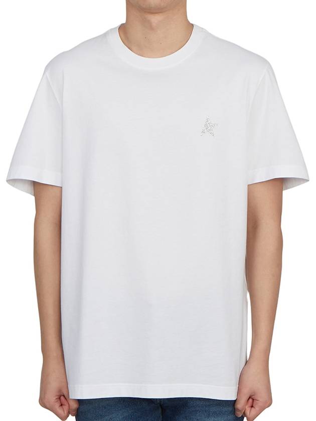 Star Collection Silver Glitter Short Sleeve T-Shirt White - GOLDEN GOOSE - BALAAN 2