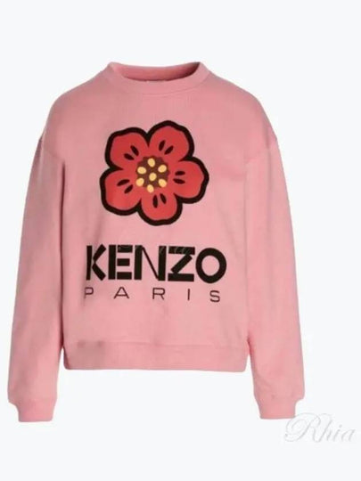 Boke Flower Logo Cotton Sweatshirt Pink - KENZO - BALAAN 2