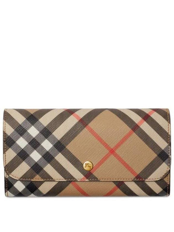 Check Continental Long Wallet Beige - BURBERRY - BALAAN 1