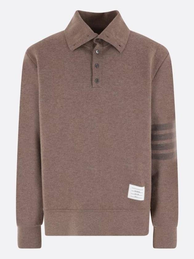 4-Bar Funnel Neck Pullover Knit Top Brown - THOM BROWNE - BALAAN 2