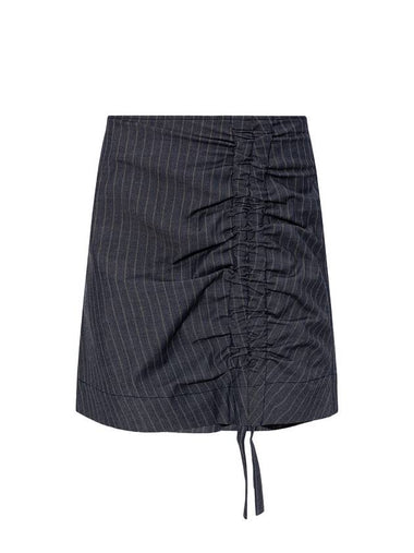 Women's Striped A-Line Skirt Grey - GANNI - BALAAN 1