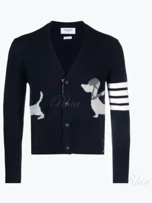 Hector 4 Bar Stripe Cardigan Black - THOM BROWNE - BALAAN 2