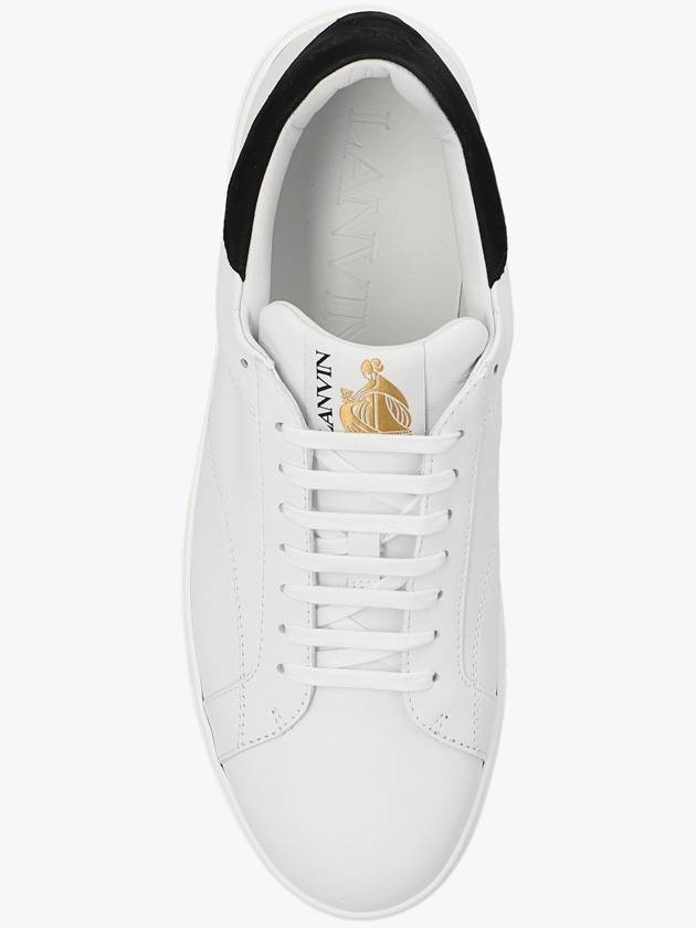 DDB0 Logo Leather Low Top Sneakers White Black - LANVIN - BALAAN 7