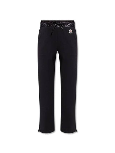 Waist Panel Logo Patch Track Pants Black - MONCLER - BALAAN 1