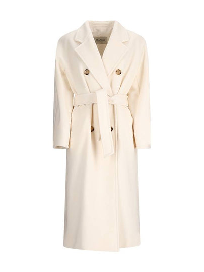 Belt Button Up Double Coat White - MAX MARA - BALAAN 2