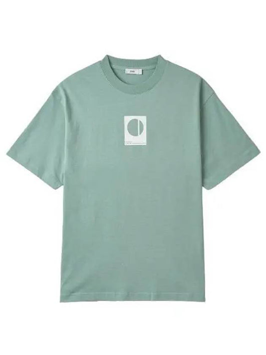 Logo Short Sleeve T Shirt Blue Agave Tee - CLOSED - BALAAN 1